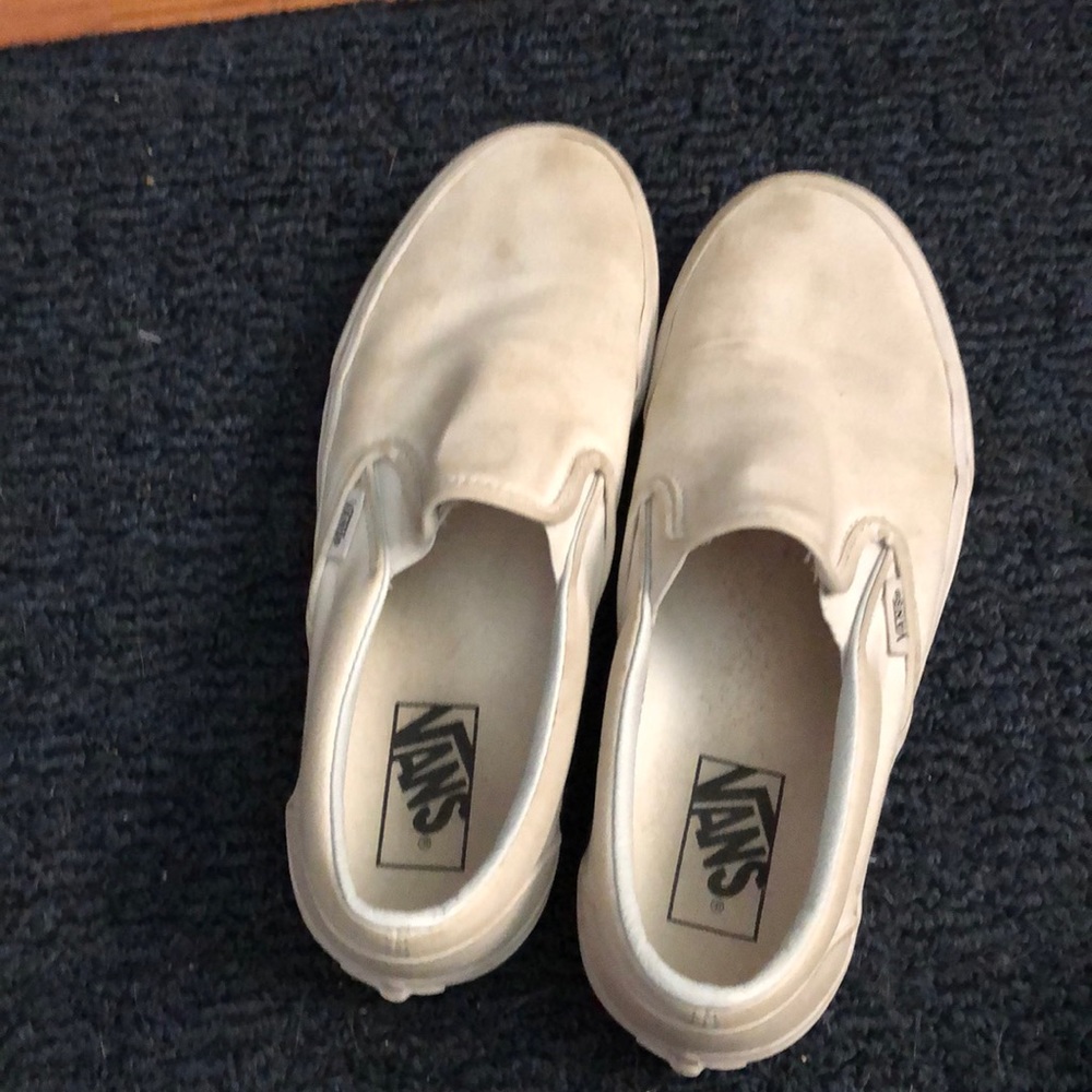 White slip on vans